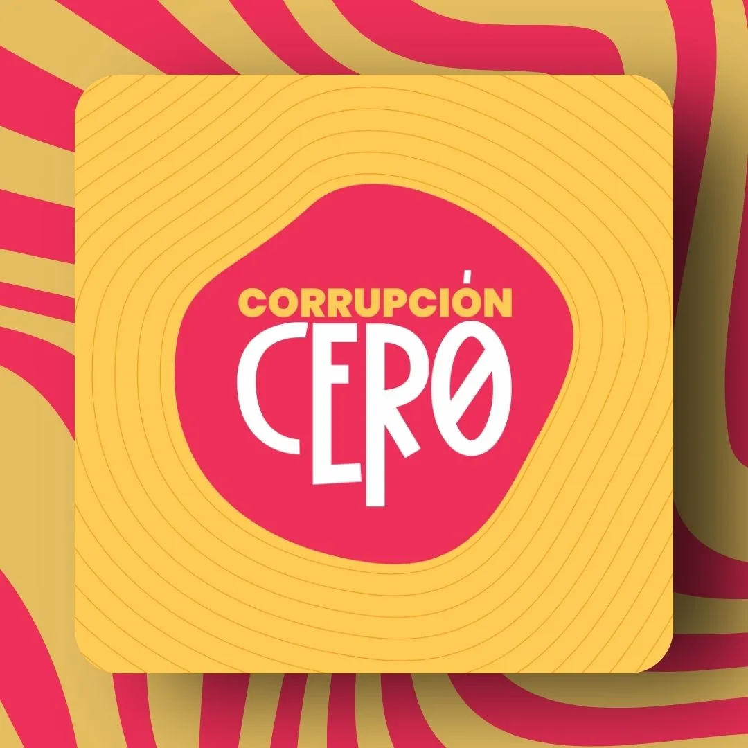 Portada con ondas de color naranja y rojo con el texto: Corrupción cero